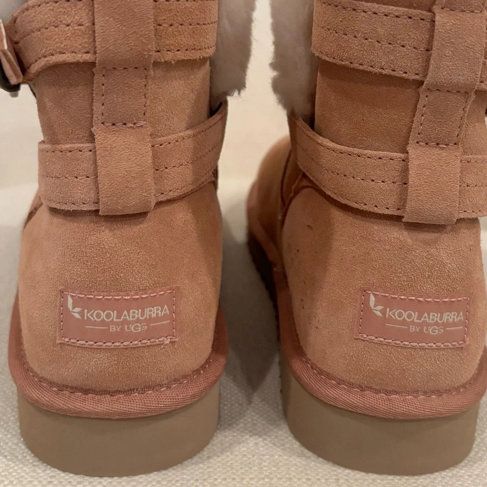 UGG KOOLABURRA Delene Mini In Mauve Pink Suede Warm Winter Booties Size 10
